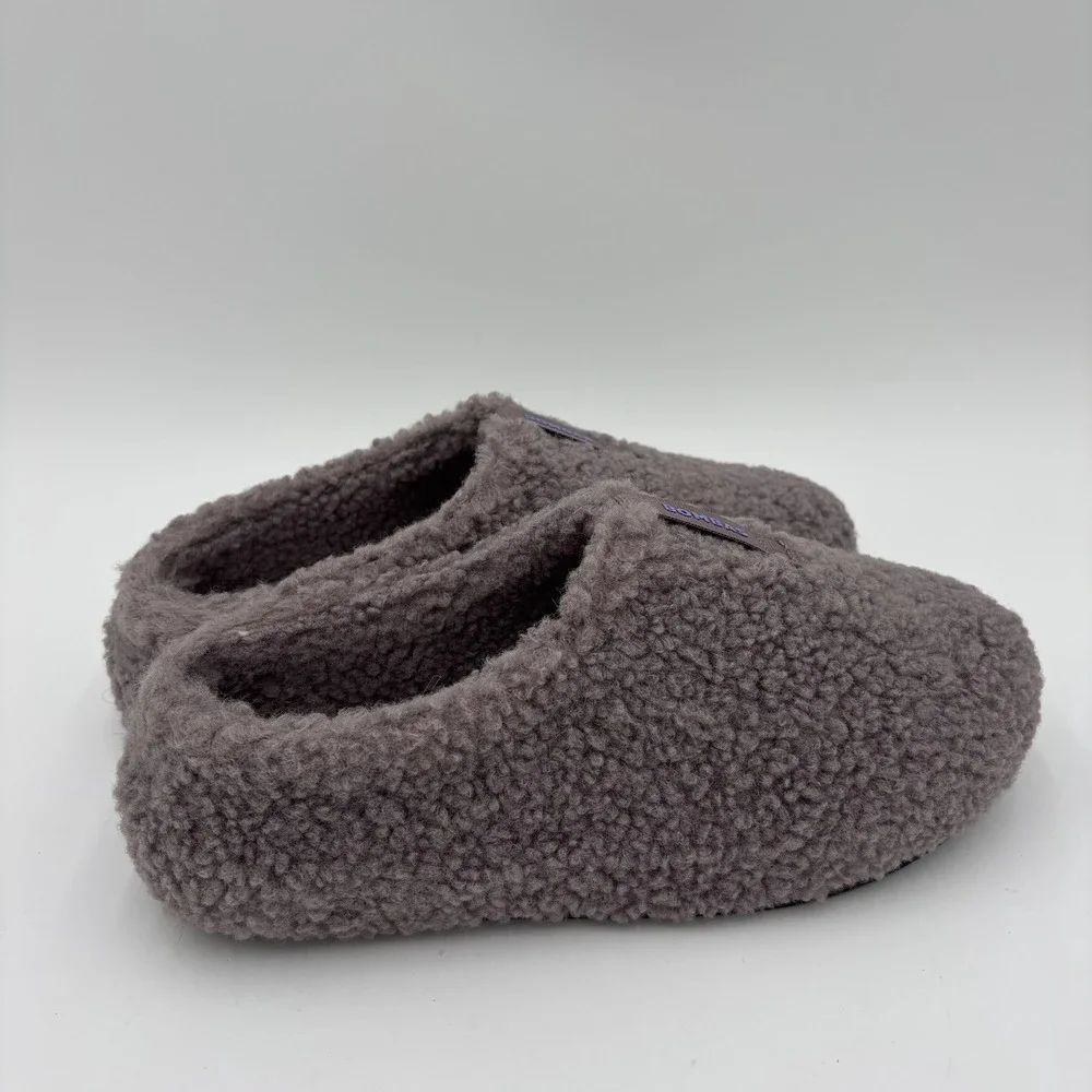 BOMBAS Sherpa Slippers Purple Women's Size 8 Slip On Slides Comfy Warm Shoes